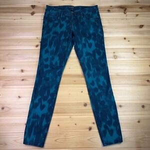 Express Jeans Womens 4 Green Wash Skinny Low Rise Denim Jeans